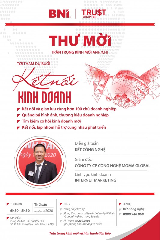Đăng Ký Khách Mời BNI Từ Kết Công NGhệ - moma.vn